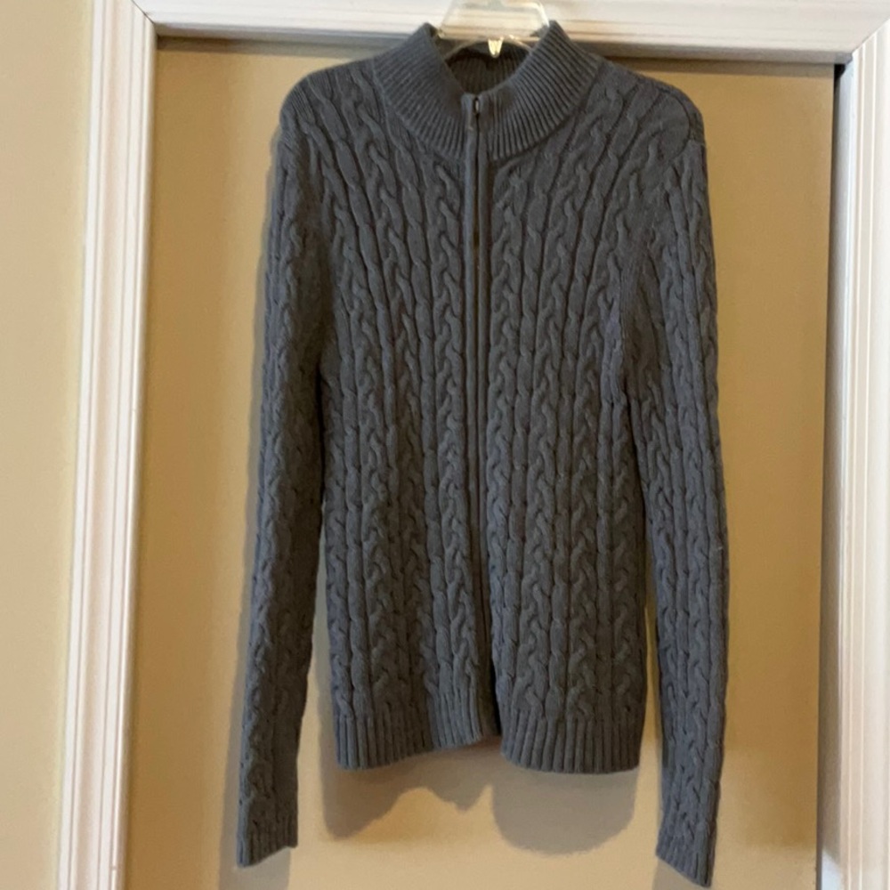 Misses large grey sweater cable knit croft & Barrow